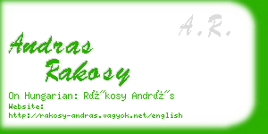 andras rakosy business card